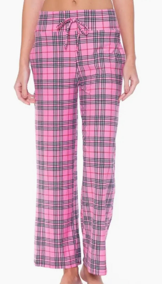 Women’s Pink Plaid Buttery Soft Pajama Pants