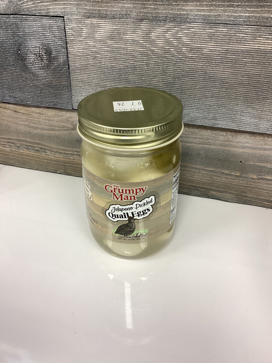 The Grumpy Man Jalapeño Pickled Quail Eggs