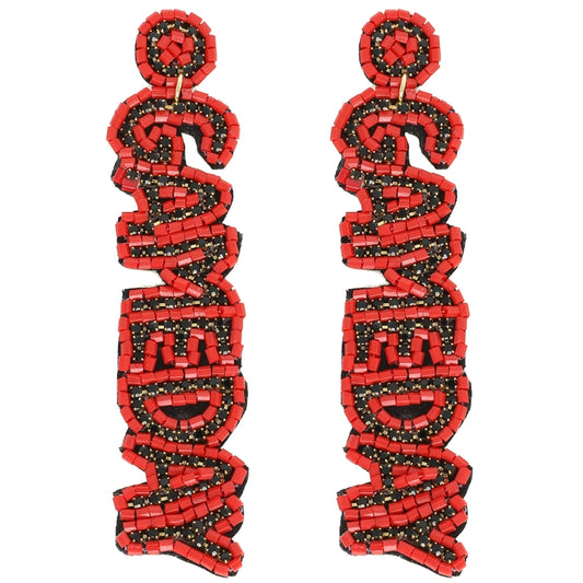 Game Day Earrings Red/Black