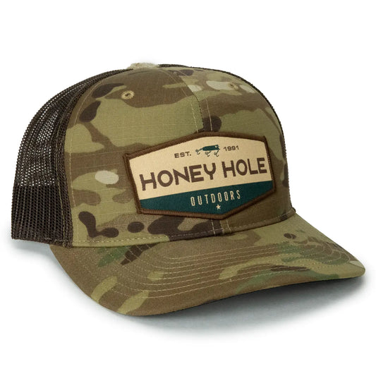Honey Hole Brown OG Hex Multicam Hat
