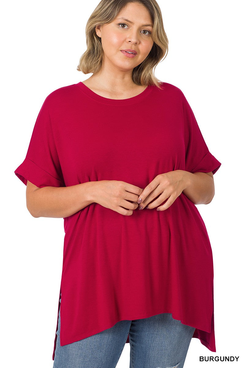 The Zenana Burgandy Blouse Curvy