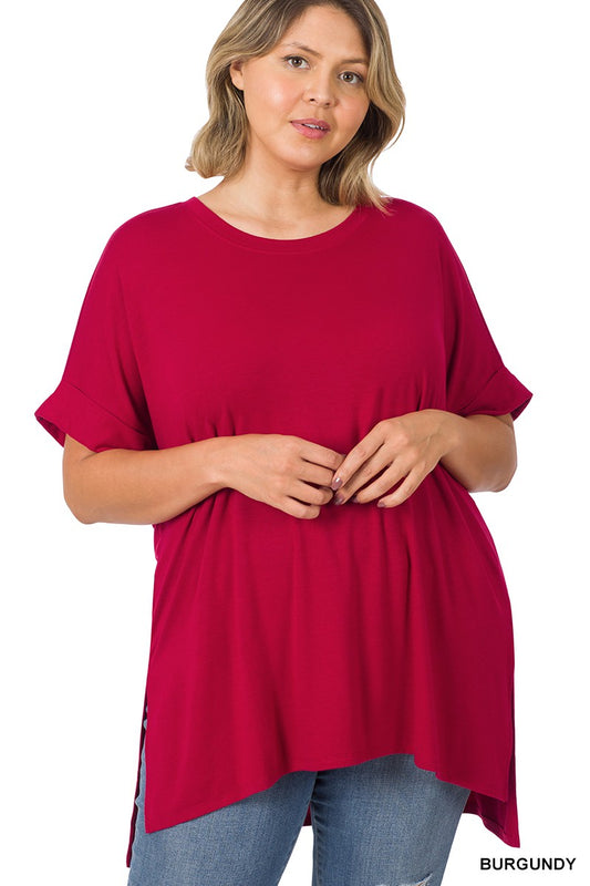 The Zenana Burgandy Blouse Curvy