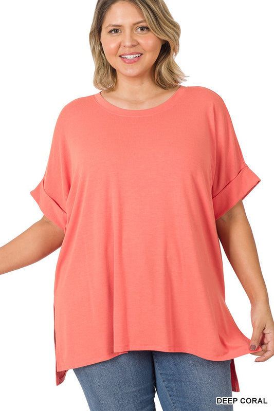 The Zenana Coral  Curvy Blouse