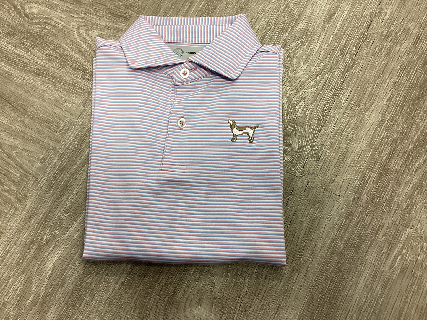 Cardinal Creek Youth Salmon/Slate/White Polo