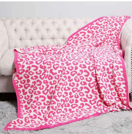 Fuchsia Leopard Blanket