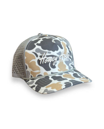 Honey Hole Performance Rope Hat Grey Camo