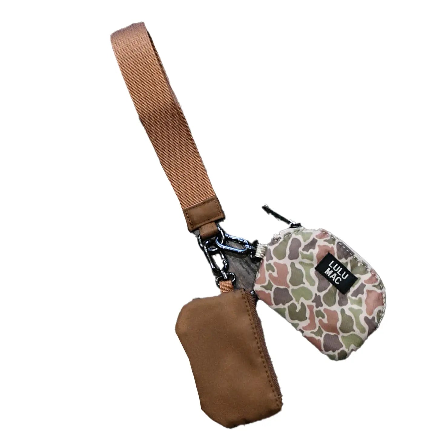 Lulu Mac Dark Camo/Brown Wristlet