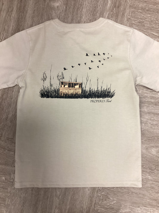 Properly Tied Boys Duck Blind SS Tee in Linen