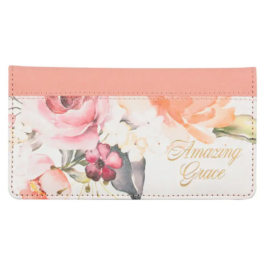 Amazing Grace Floral Checkbook Cover