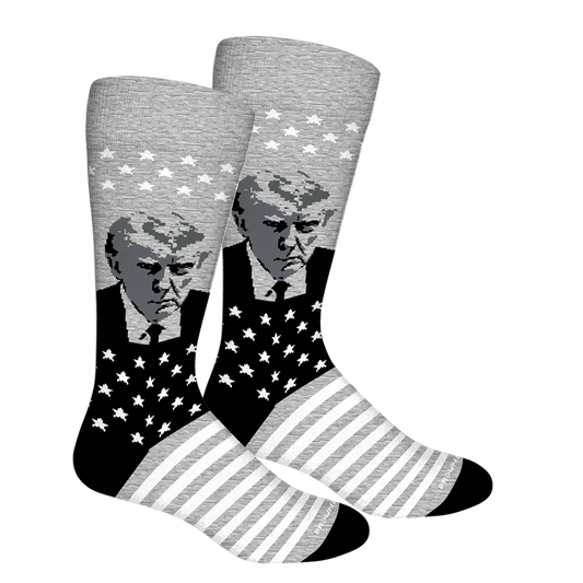 Brown Dog Mug Shot Socks in Light Grey Heather