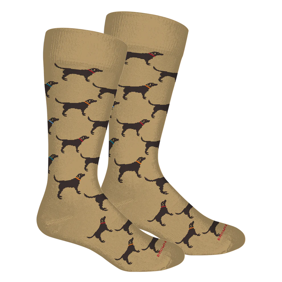 Brown Dog Khaki Lab Socks