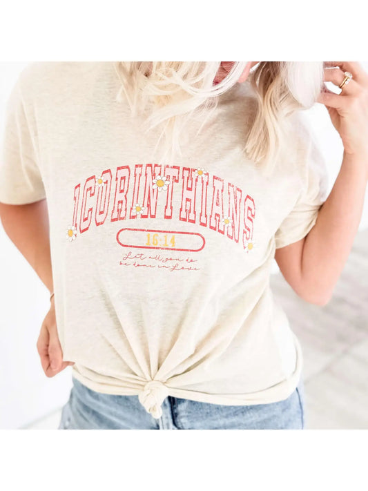 1 Corinthians 16:14 Tee in Oatmeal