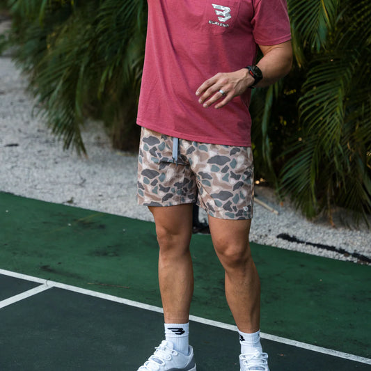 Burlebo Pintail Camo Athletic Shorts 5.5 Inseam