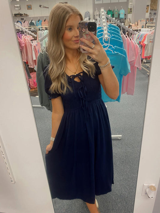 Navy as Can Be Midi Dress