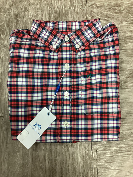 Southern Tide Crab Red Boy's LS Sportshirt