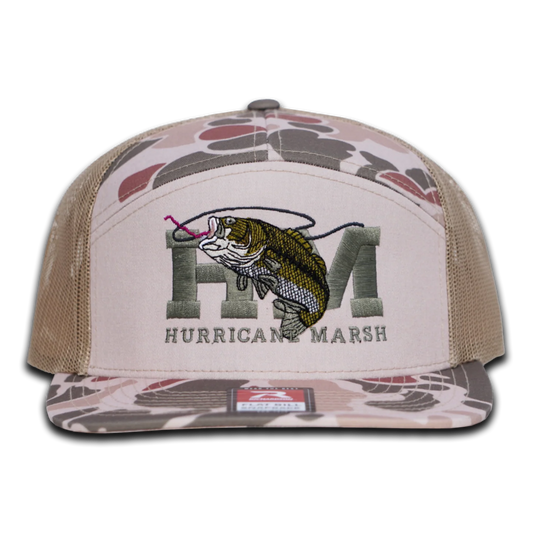 Hurricane Marsh The Bass Harvest Camo Richardson 7 Panel Hat
