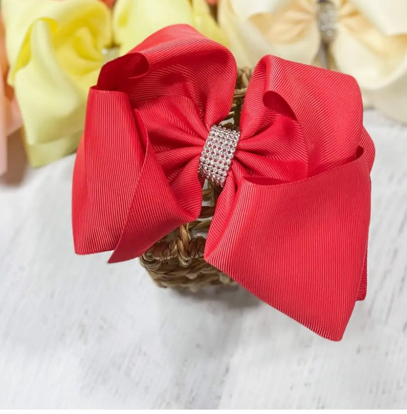 Red Rhinestone Hairbow 5.5” Hairbow