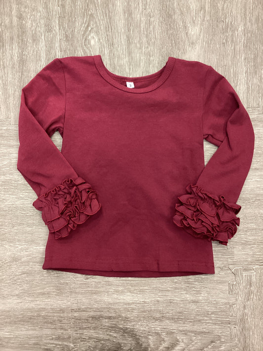 Girls Red Ruffle Sleeve top