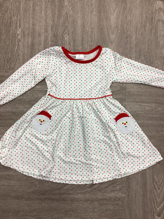 Girls Santa Polka Dot Dress