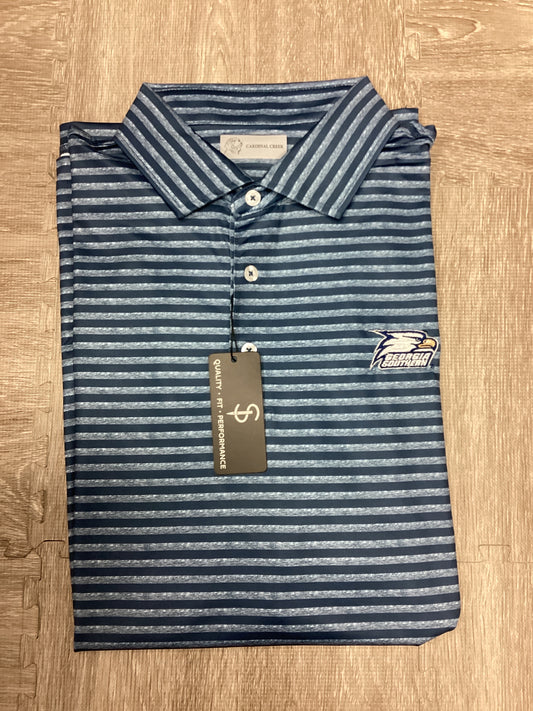 Cardinal Creek Georgia Southern Logo White/Grey/Navy Polo