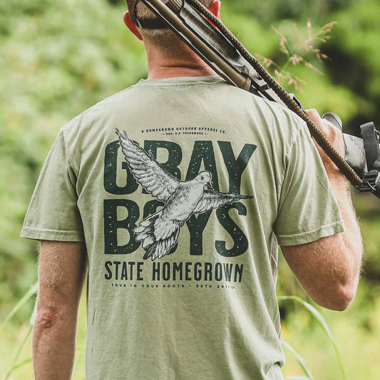 Gray Boys Pocket Tee for Men in Sandstone