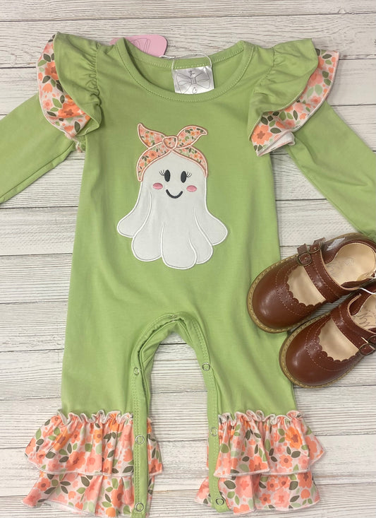 Ghost & Fall Flowers Romper