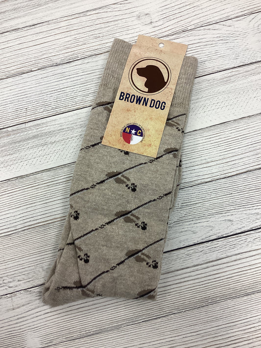 Brown Dog Fiddle Socks in Color Oatmeal