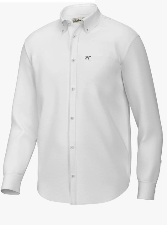 Southern Point Hadley Classic Long Sleeve Button Down- Solid White