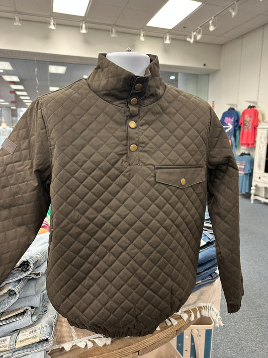 Prairie Oaks Quilted Pullover Brown