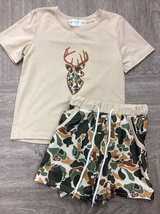 Boys Camo Shorts Set