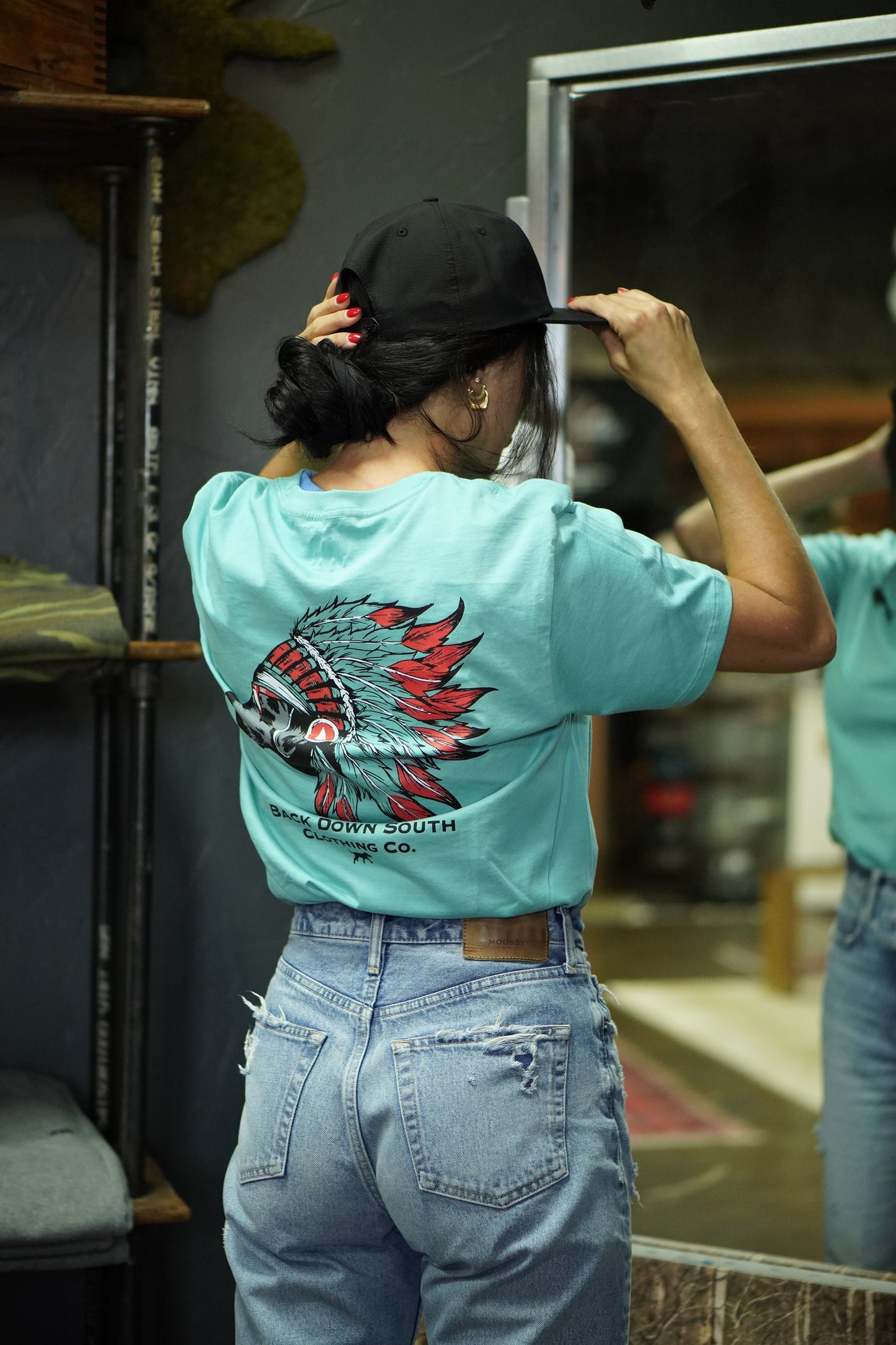 Back Down South Chief 2.0 SS Tee Blue Wing
