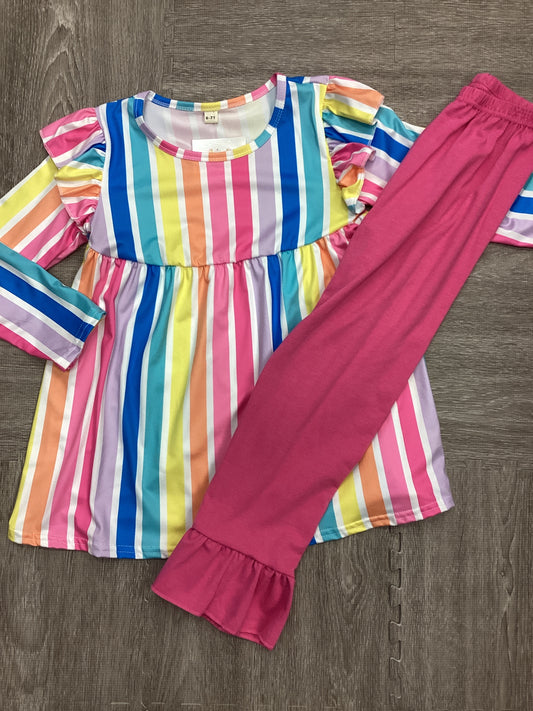 Girls colorful stripes outfit