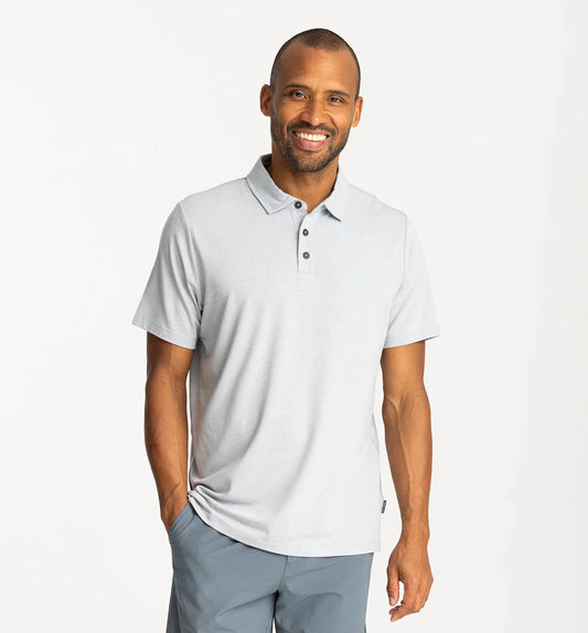 Free Fly Flex Heather Aspen Grey Polo