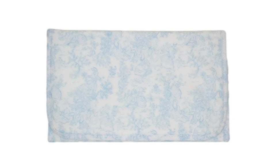 TRVL Bunny Toile Blue Changing Pad