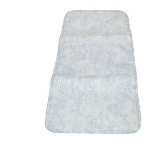 TRVL Bunny Toile Blue Changing Pad