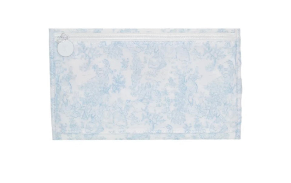 TRVL Bunny Toile Blue Changing Pad