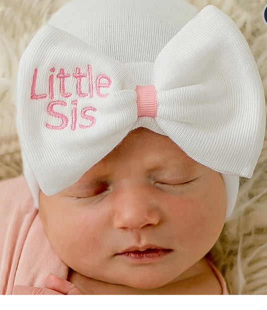 ilybean Lil Sis Bow Newborn Beanie