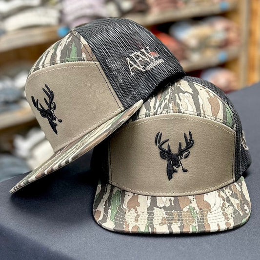 American Flyway Waterfowl AFW Realtree Original 7 Panel Buck Logo Hat