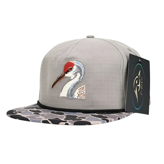American Flyway Waterfowl Sandhill Crane Grey Ripstop w Hardwoods II Camo Bill