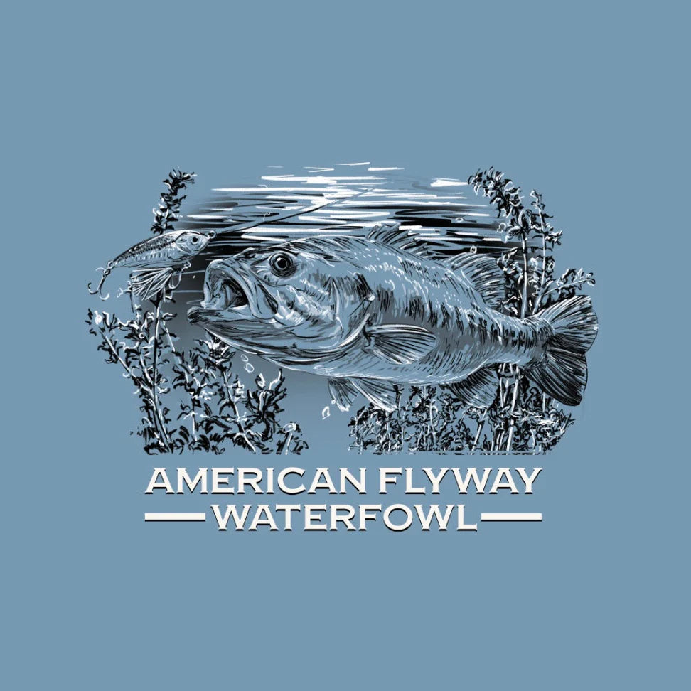 AFW Bass Fishing Light Blue W/Pocket Tee