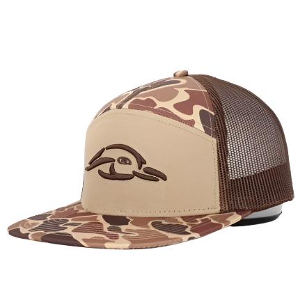 American Flyway Waterfowl 7 Panel Brown Old School AFW Style w- 3 D Puff and Brown Mesh