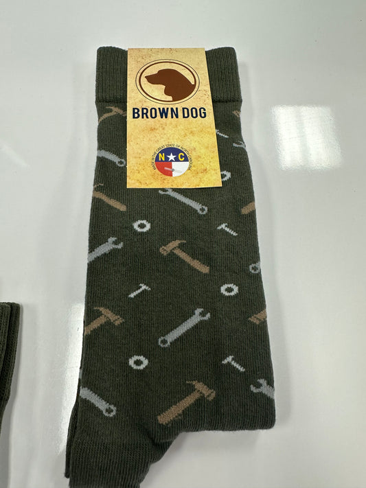 Brown Dog Tool Time Socks