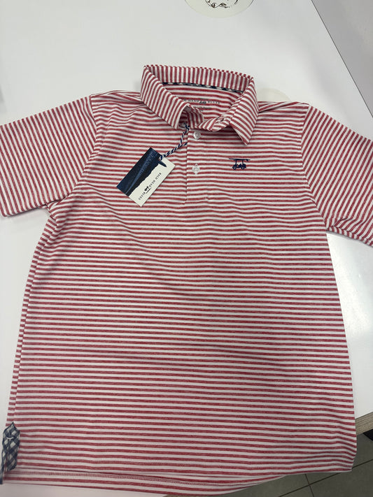 Bald Head Blues Youth Polo Red/White Stripe