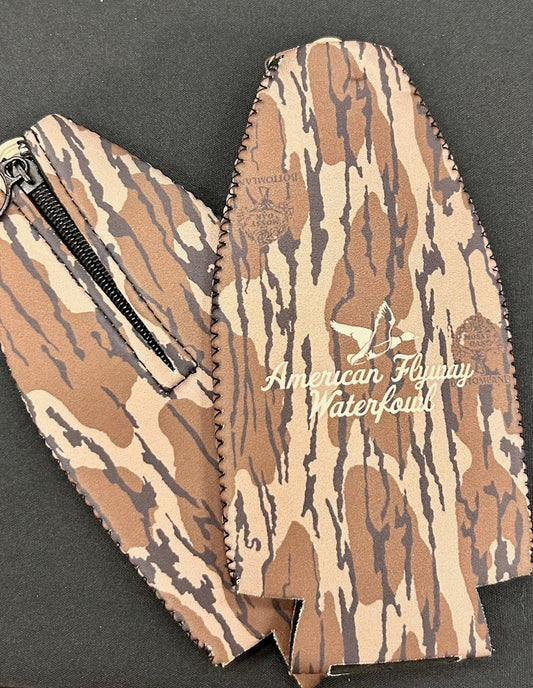 AFW Mossy Oak Bottomland Logo Bottle Koozie