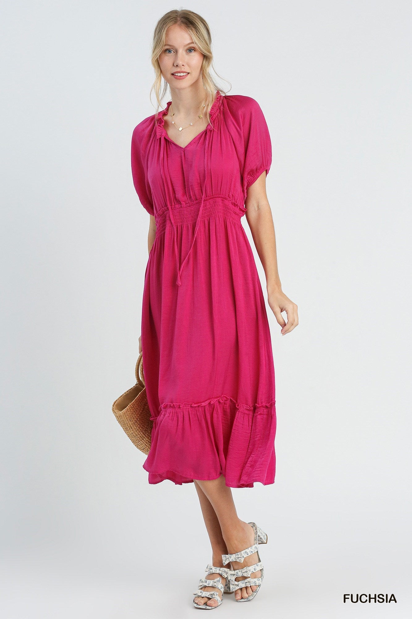 Fuchsia Midi Dress by Umgee