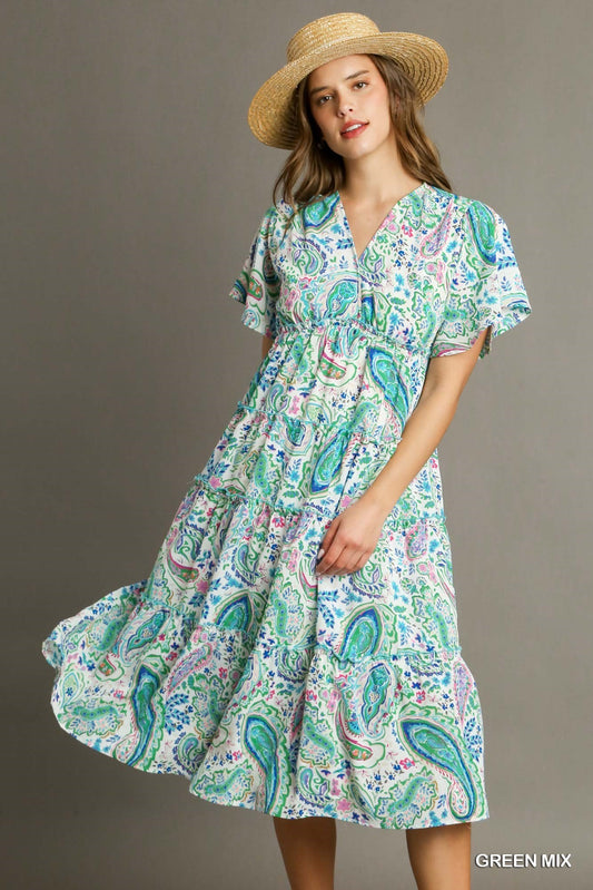 Green Paisley Dress