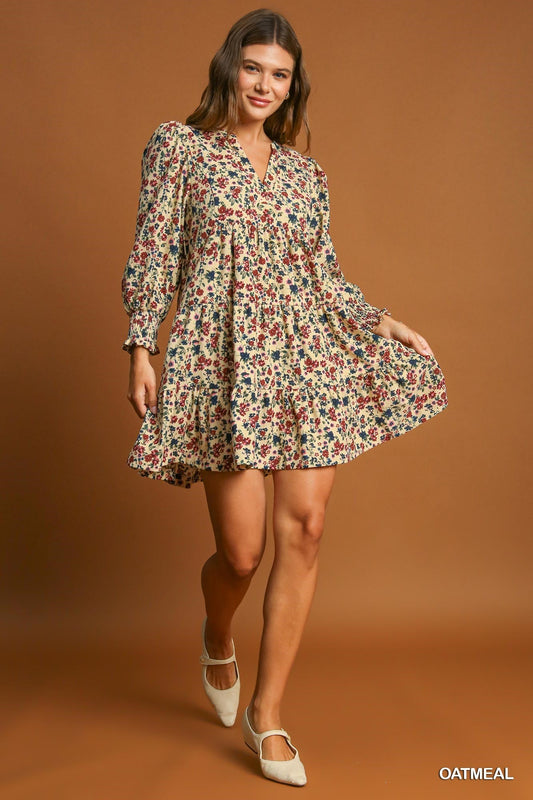 Beauty and Florals Corduroy Dress