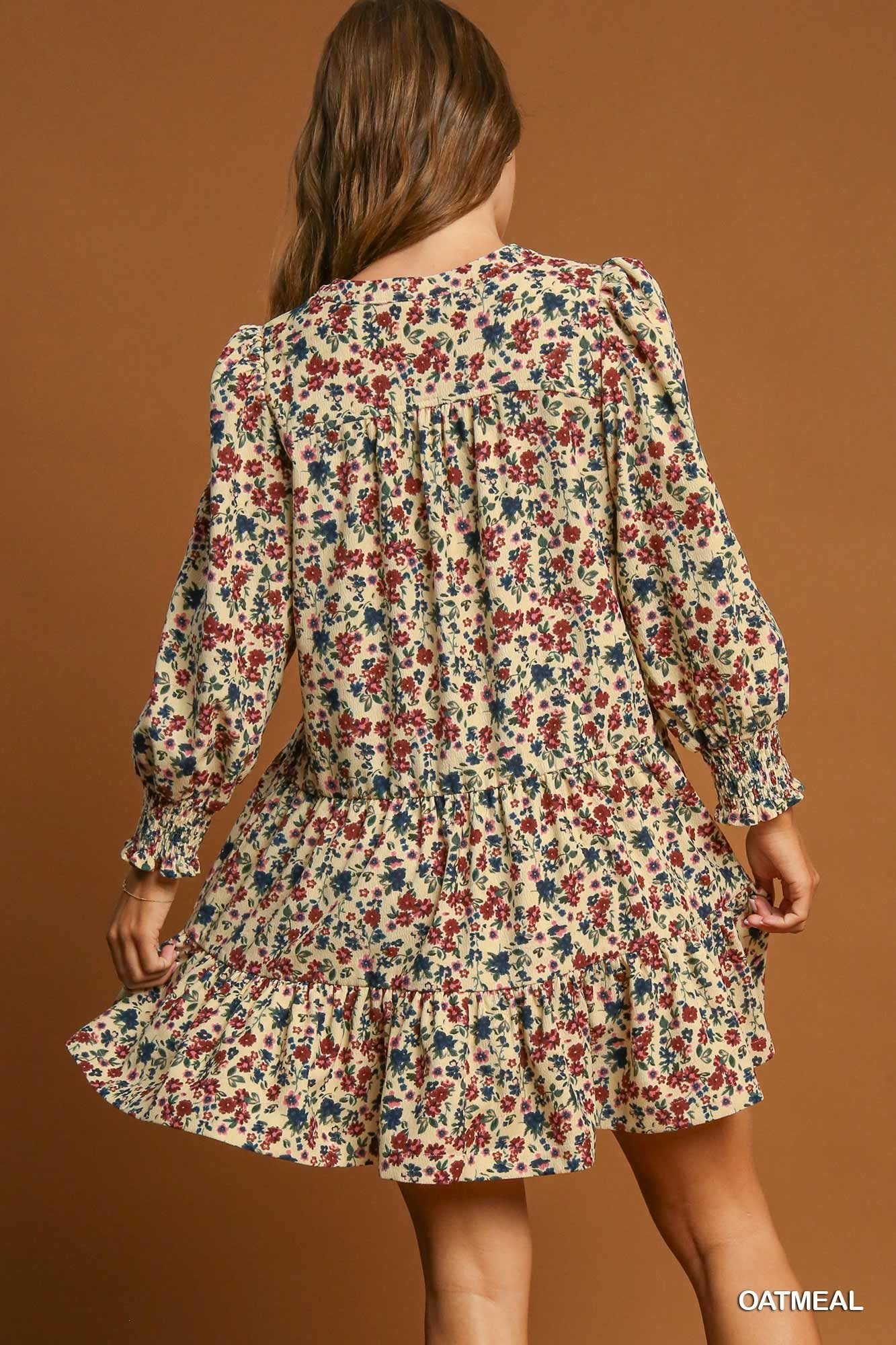 Beauty and Florals Corduroy Dress