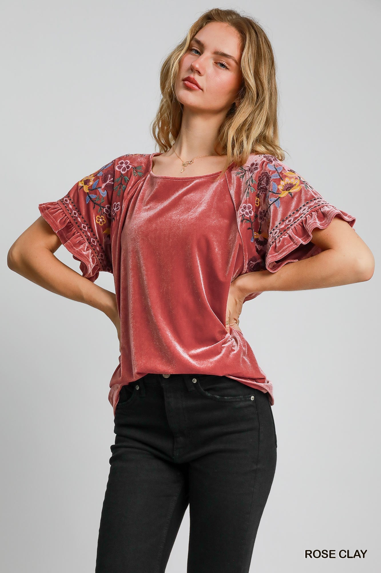 Rose Clay Velvet Top