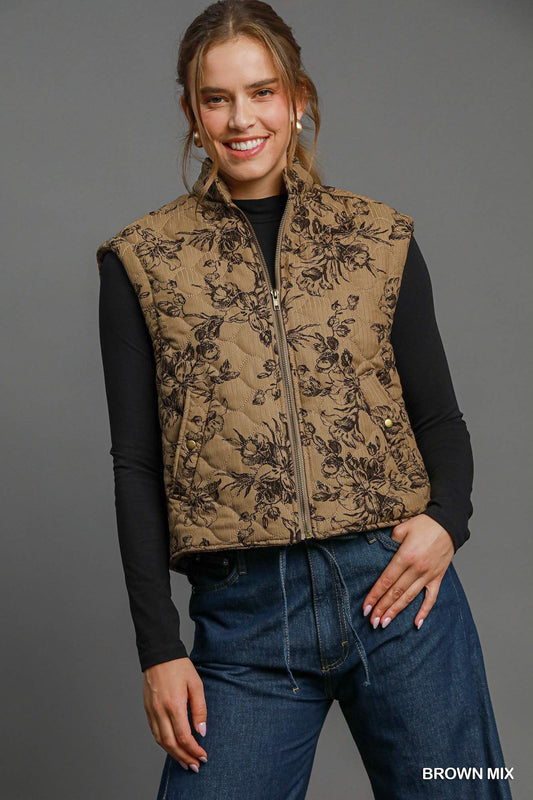 In Love the Quilted Floral Vest